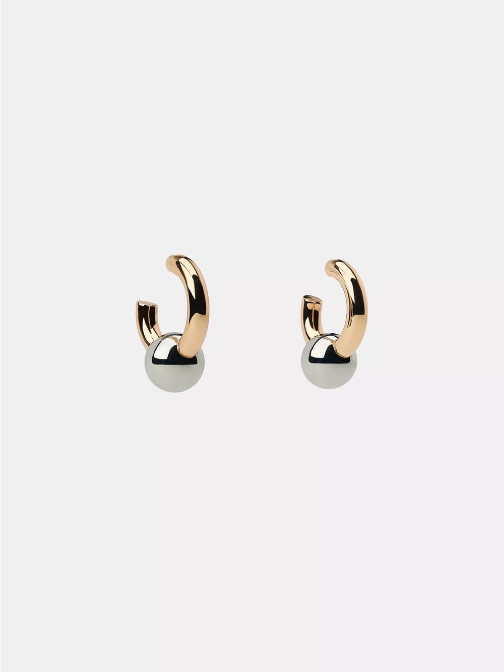 Zara contrast ball hoop earings